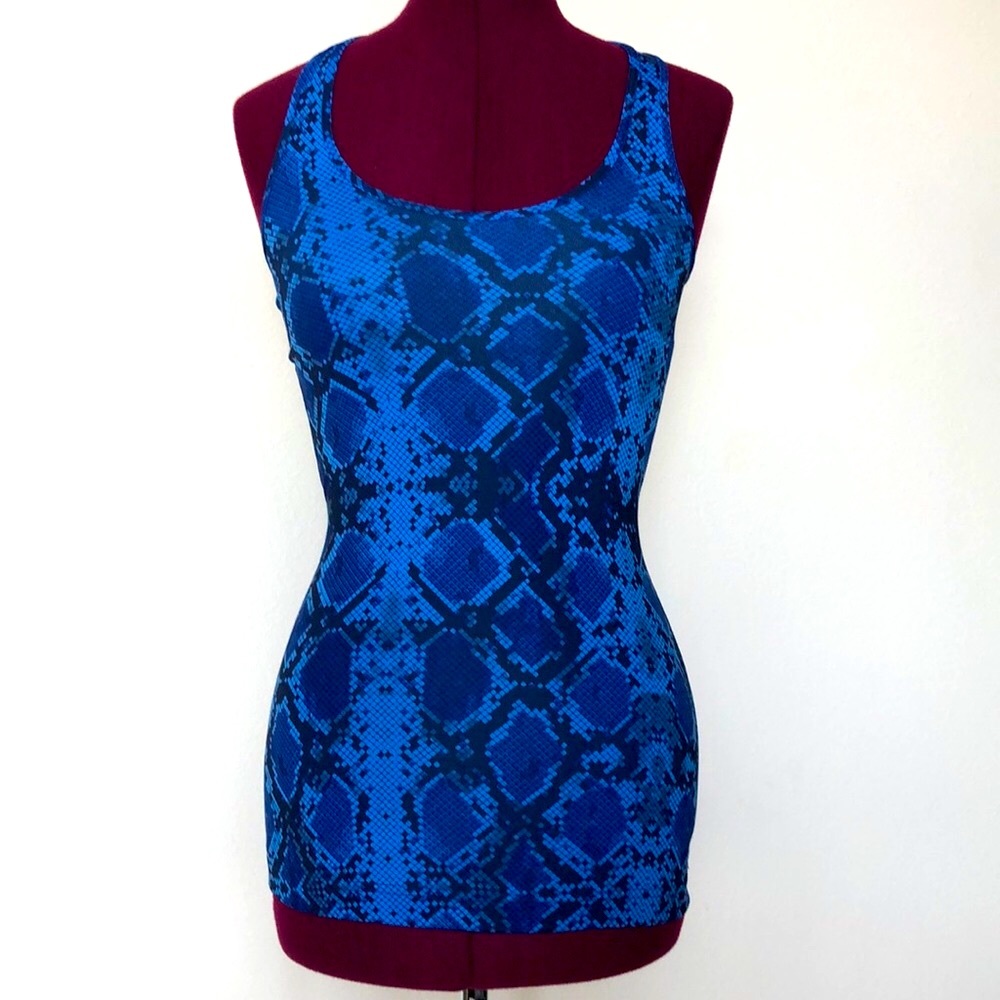 Lululemon Racerback Snakeskin Tank Top electric blue 4 snake print